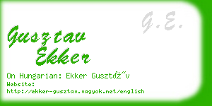 gusztav ekker business card